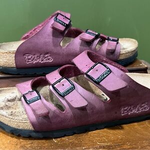Birkenstock Women's Birki's Purple Leather Size 37 (US 6-6.5)